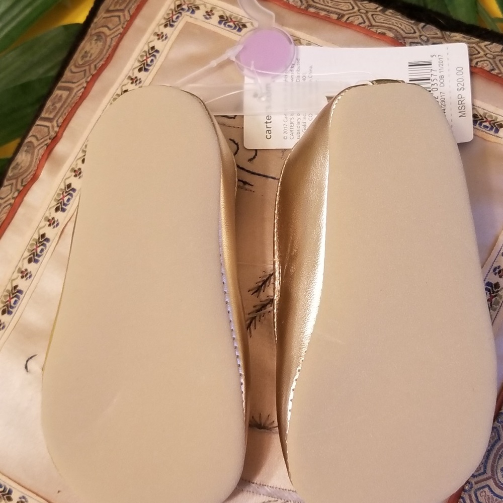NWT Carter's Glitter Hearts Ballet Slippers! - Picture 4 of 5